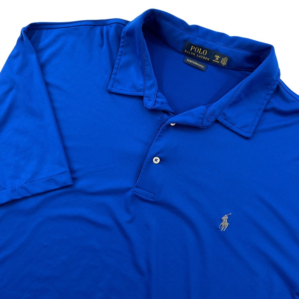 Polo Ralph Lauren Performance Polo Shirt Men 2XB Blue Short Sleeve Golf Stretch